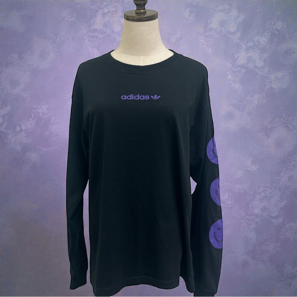 **LIKE NEW** Adidas Black Shirt with White Logo